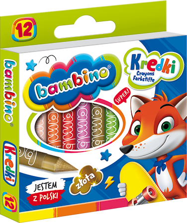 Kredki świecowe Bambino 12 kolorów St.Majewski